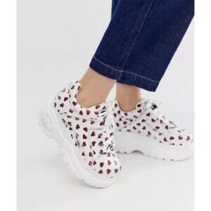 Buffalo Classic Low-Top Chunky Sneakers White Heart Lace Women 39